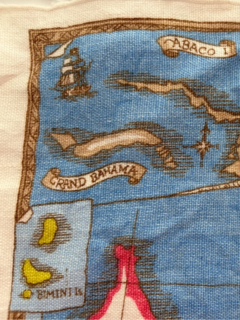 Bahama Islands VTG Irish Linen 4 Placemats map